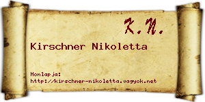 Kirschner Nikoletta névjegykártya