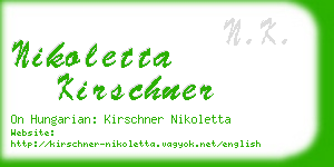 nikoletta kirschner business card